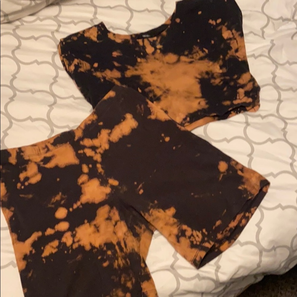 Tie dye Biker short and top set